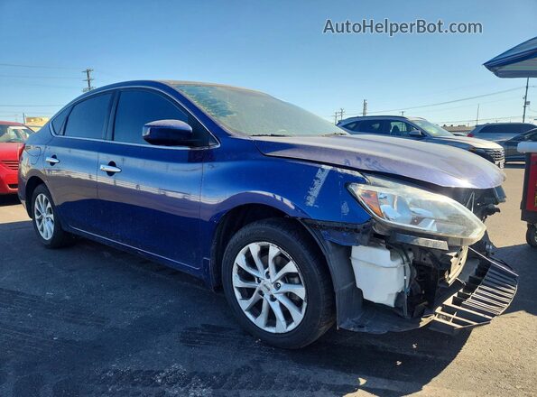 3N1AB7AP4KY331193 2019 NISSAN SENTRA Синий Передняя правая четверть