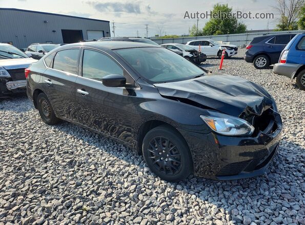 3N1AB7AP4KY380829 2019 NISSAN SENTRA Черный Передняя правая четверть