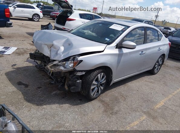 3N1AB7AP4KY399171 2019 NISSAN SENTRA Silver წინა მარცხენა ხედი სამი მეოთხედიდან