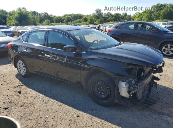 3N1AB7AP4KY437031 2019 NISSAN SENTRA Черный Передняя правая четверть
