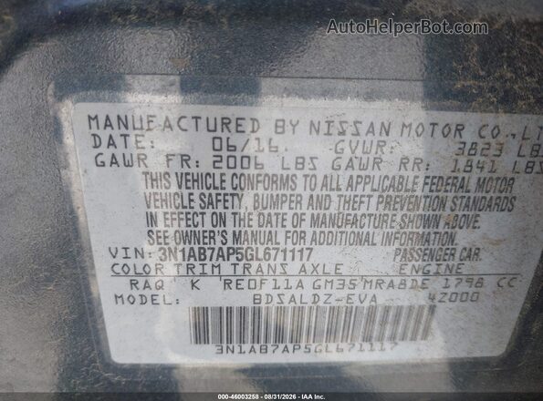 3N1AB7AP5GL671117 2016 NISSAN SENTRA Blue Widok komory silnika