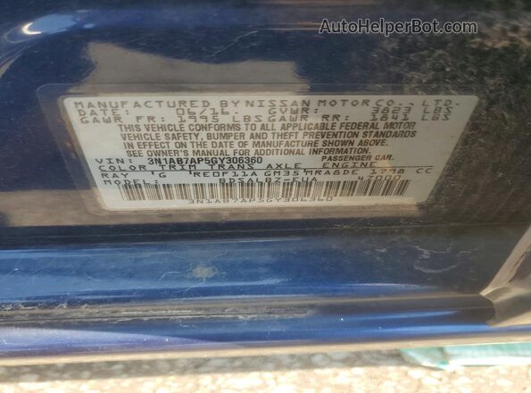 3N1AB7AP5GY306360 2016 NISSAN SENTRA Синий Вид подкапотного пространства