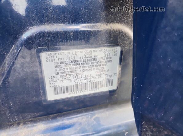 3N1AB7AP5JY220389 2018 NISSAN SENTRA Blue Вид підкапотного простору