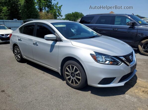 3N1AB7AP5KL606003 2019 NISSAN SENTRA Серебряный Передняя правая четверть