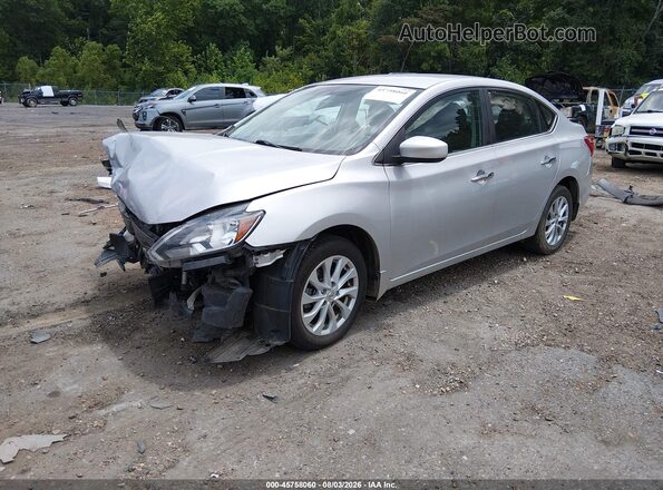 3N1AB7AP5KY220569 2019 NISSAN SENTRA Silver Front left