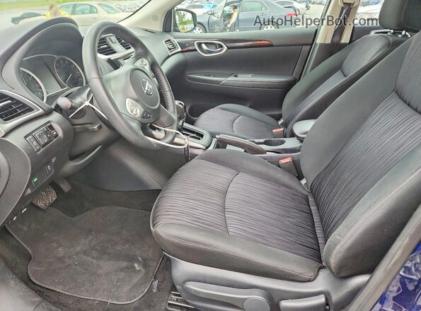 3N1AB7AP5KY377874 2019 NISSAN SENTRA Blue Widok wnętrza z przodu