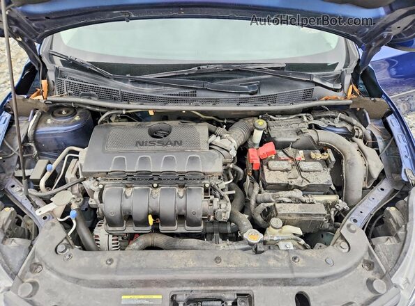 3N1AB7AP5KY377874 2019 NISSAN SENTRA Blue Widok komory silnika