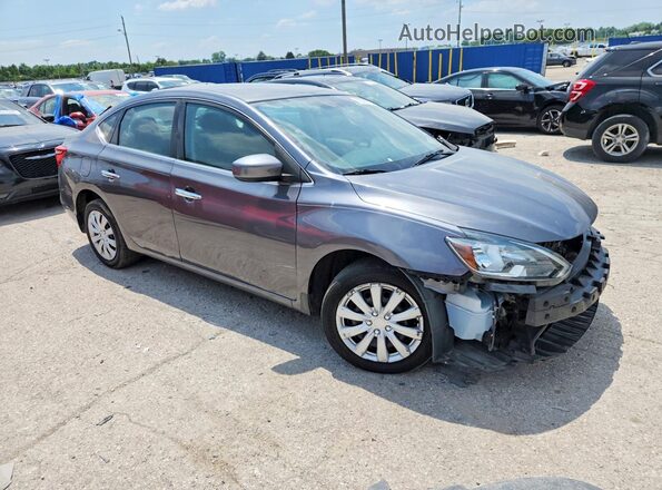 3N1AB7AP5KY411411 2019 NISSAN SENTRA Серый Передняя правая четверть