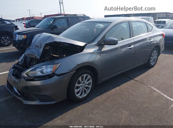 3N1AB7AP5KY433070 2019 NISSAN SENTRA Gray Przód lewy