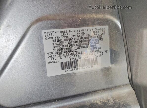 3N1AB7AP6HL665022 2017 NISSAN SENTRA Silver Widok komory silnika