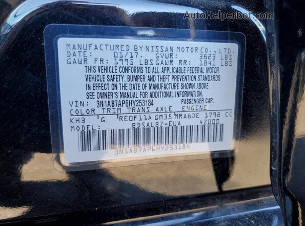 3N1AB7AP6HY253184 2017 NISSAN SENTRA Black Vista de la etiqueta del VIN