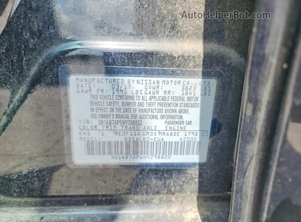 3N1AB7AP6HY298822 2017 NISSAN SENTRA Black Engine compartment view