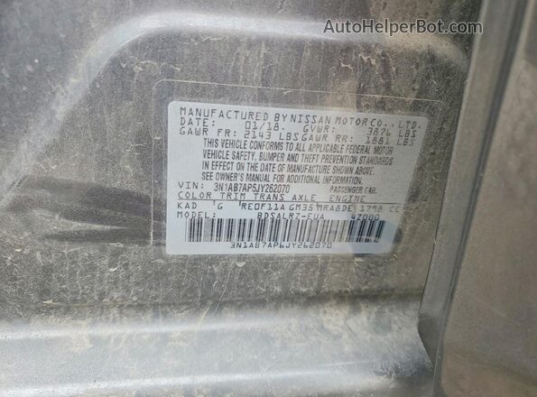 3N1AB7AP6JY262070 2018 NISSAN SENTRA Серый Вид подкапотного пространства