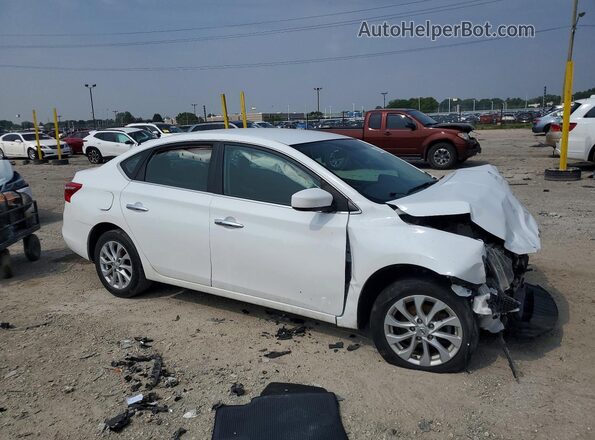 3N1AB7AP6KY279517 2019 NISSAN SENTRA Белый Передняя правая четверть