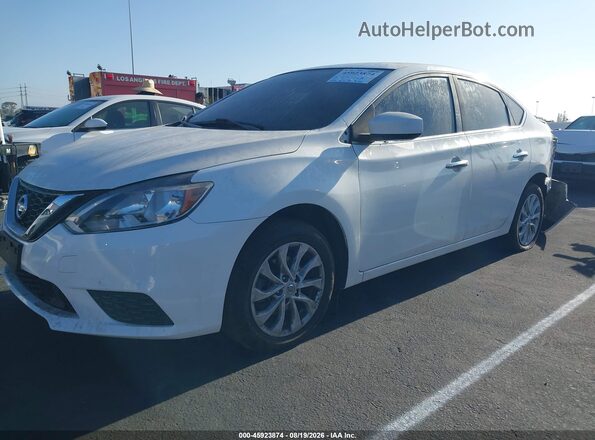 3N1AB7AP6KY287732 2019 NISSAN SENTRA Белый Передняя левая четверть