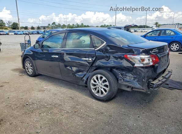 3N1AB7AP6KY327176 2019 NISSAN SENTRA Black Trasero izquierdo