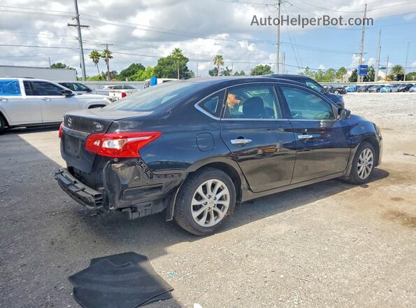 3N1AB7AP6KY327176 2019 NISSAN SENTRA Black Trasero derecho