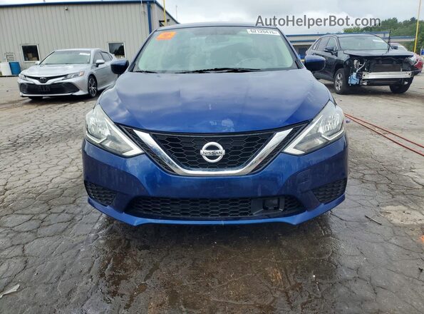3N1AB7AP6KY327680 2019 NISSAN SENTRA Синий Вид спереди