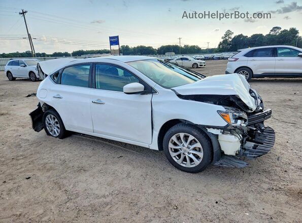 3N1AB7AP6KY338355 2019 NISSAN SENTRA Белый Передняя правая четверть