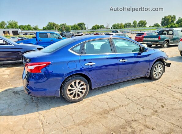3N1AB7AP6KY424006 2019 NISSAN SENTRA Blue Trasero derecho