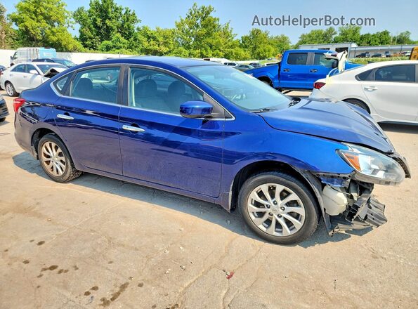 3N1AB7AP6KY424006 2019 NISSAN SENTRA Blue Delantero derecho