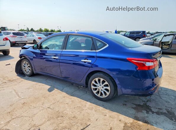 3N1AB7AP6KY424006 2019 NISSAN SENTRA Blue Trasero izquierdo