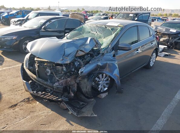 3N1AB7AP6KY446815 2019 NISSAN SENTRA Gray წინა მარცხენა ხედი სამი მეოთხედიდან