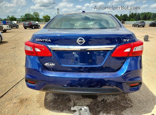 3N1AB7AP6KY455904 2019 NISSAN SENTRA Blue უკანა ხედი