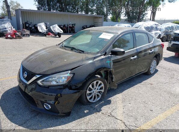 3N1AB7AP7JL642581 2018 NISSAN SENTRA Black წინა მარცხენა ხედი სამი მეოთხედიდან