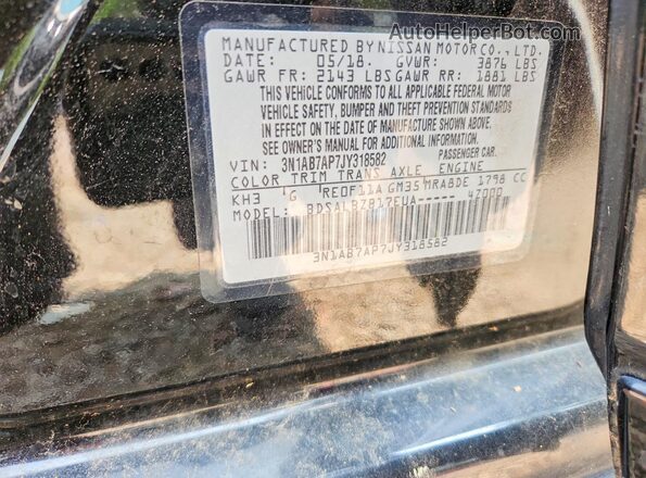 3N1AB7AP7JY318582 2018 NISSAN SENTRA Black Engine compartment view
