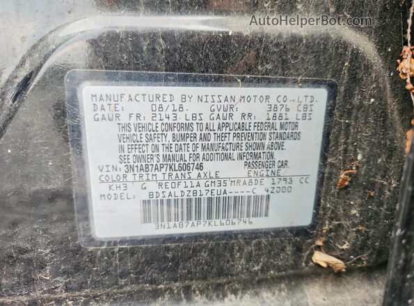 3N1AB7AP7KL606746 2019 NISSAN SENTRA Black Вид підкапотного простору