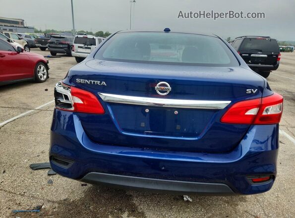 3N1AB7AP7KY242363 2019 NISSAN SENTRA Blue უკანა ხედი