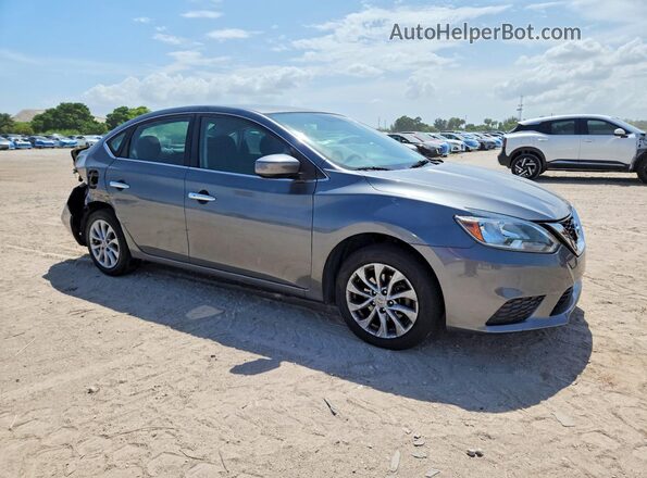 3N1AB7AP7KY308829 2019 NISSAN SENTRA Серый Передняя правая четверть