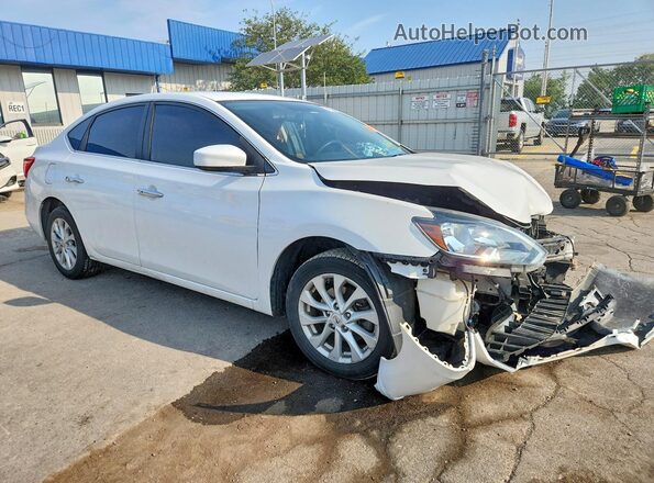3N1AB7AP7KY365693 2019 NISSAN SENTRA White Передня права чверть