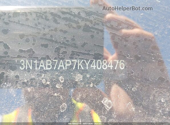 3N1AB7AP7KY408476 2019 NISSAN SENTRA Серый Вид подкапотного пространства