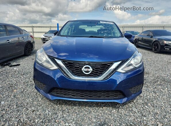 3N1AB7AP7KY411135 2019 NISSAN SENTRA Blue Instrument cluster view