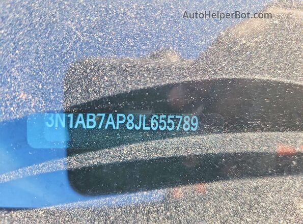 3N1AB7AP8JL655789 2018 NISSAN SENTRA Blue Engine compartment view