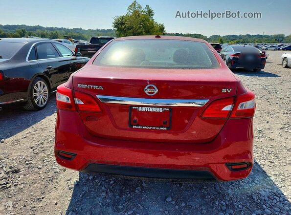 3N1AB7AP8JY206910 2018 NISSAN SENTRA Red უკანა სალონის ხედი
