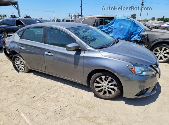 3N1AB7AP8KL629162 2019 NISSAN SENTRA Серый Передняя правая четверть