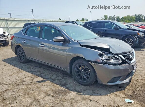 3N1AB7AP8KY304420 2019 NISSAN SENTRA Серый Передняя правая четверть