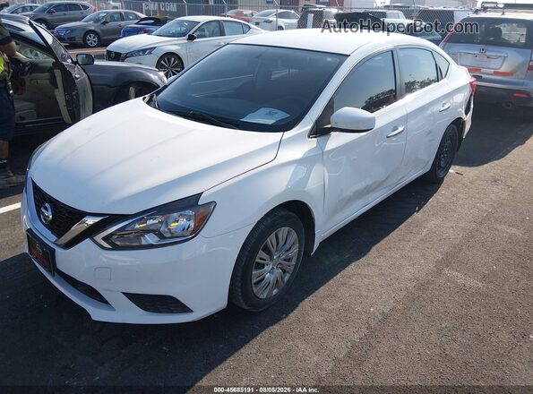 3N1AB7AP8KY332749 2019 NISSAN SENTRA White Առջևի ձախ երեք քառորդ տեսարան