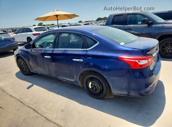 3N1AB7AP8KY358512 2019 NISSAN SENTRA Синий Задняя левая четверть
