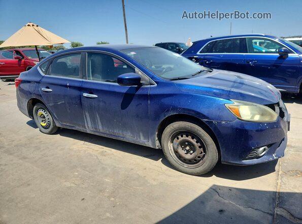 3N1AB7AP8KY358512 2019 NISSAN SENTRA Синий Передняя правая четверть