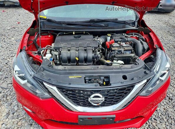 3N1AB7AP8KY405201 2019 NISSAN SENTRA Red უკანა სალონის ხედი