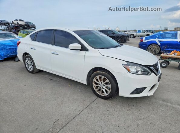 3N1AB7AP8KY458044 2019 NISSAN SENTRA Белый Передняя правая четверть