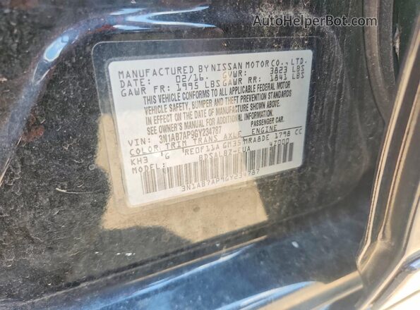3N1AB7AP9GY234787 2016 NISSAN SENTRA Black Engine compartment view