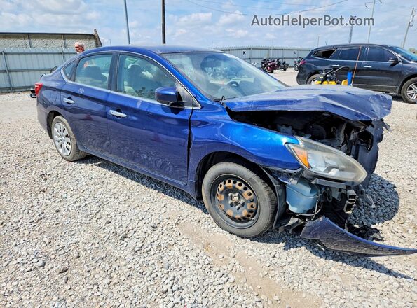 3N1AB7AP9GY292835 2016 NISSAN SENTRA Blue Rear view