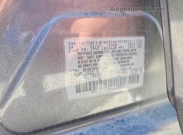 3N1AB7AP9HY253485 2017 NISSAN SENTRA Silver Widok komory silnika