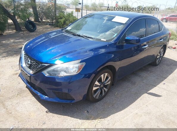 3N1AB7AP9KY244664 2019 NISSAN SENTRA Blue წინა მარცხენა ხედი სამი მეოთხედიდან