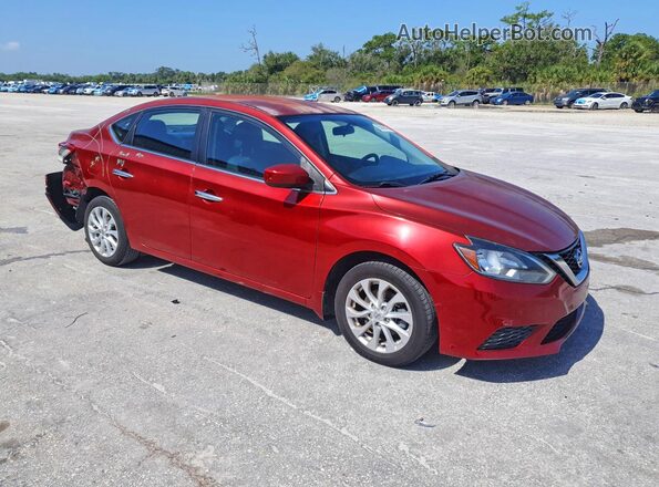 3N1AB7AP9KY285330 2019 NISSAN SENTRA Красный Передняя правая четверть